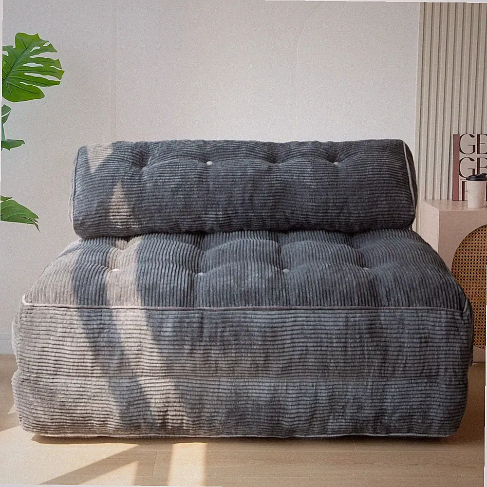 Folding Sofa Bed Convertible Chair Portable Floor Couch Dark Grey Double MAXYOYO