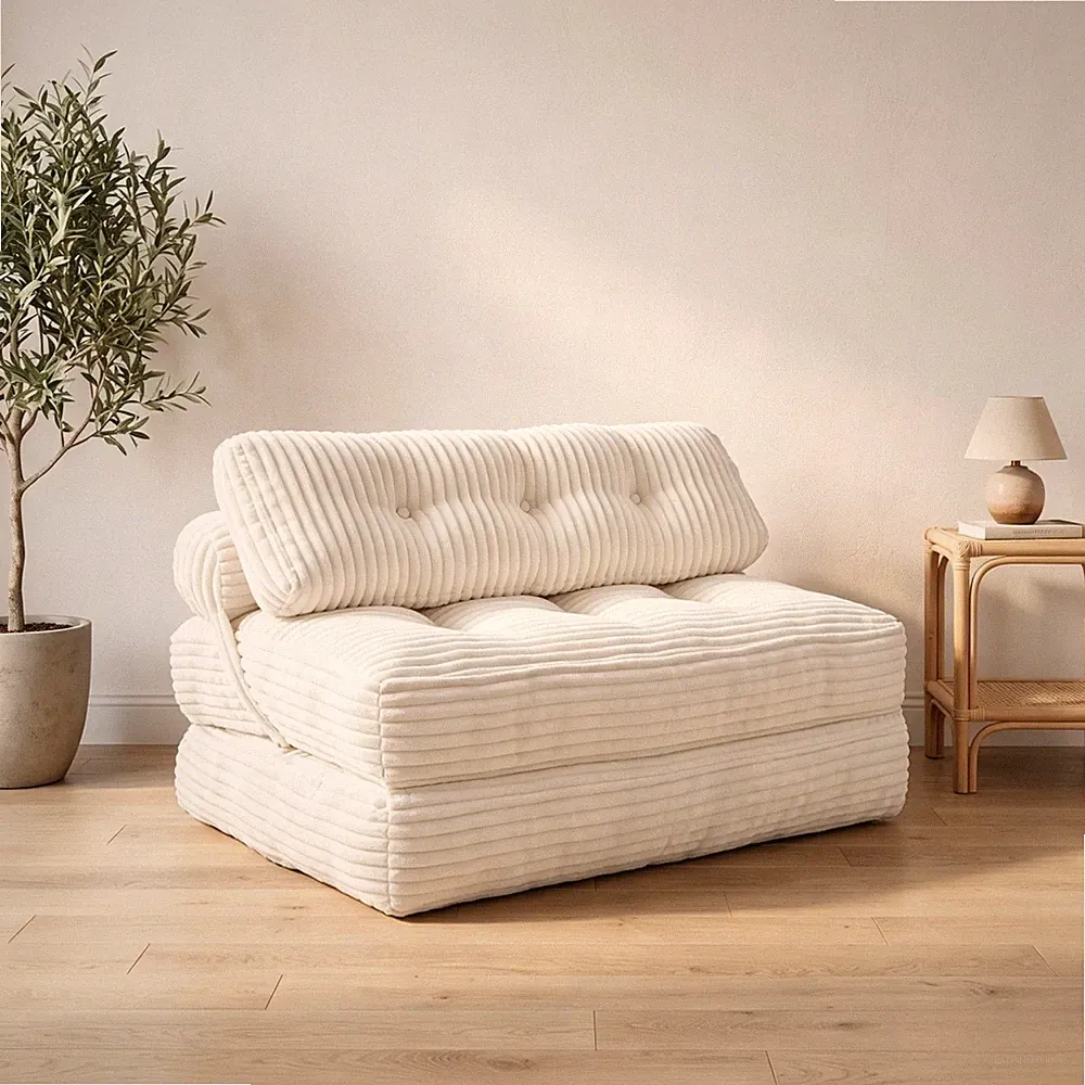 Folding Sofa Bed Convertible Chair with Pillow and Lumbar Support