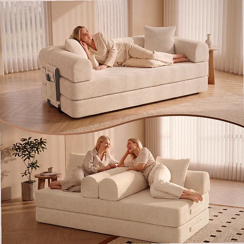 Folding Sofa Bed Convertible Modern Bed Chair Modern Down Sleeper Couch Corduroy