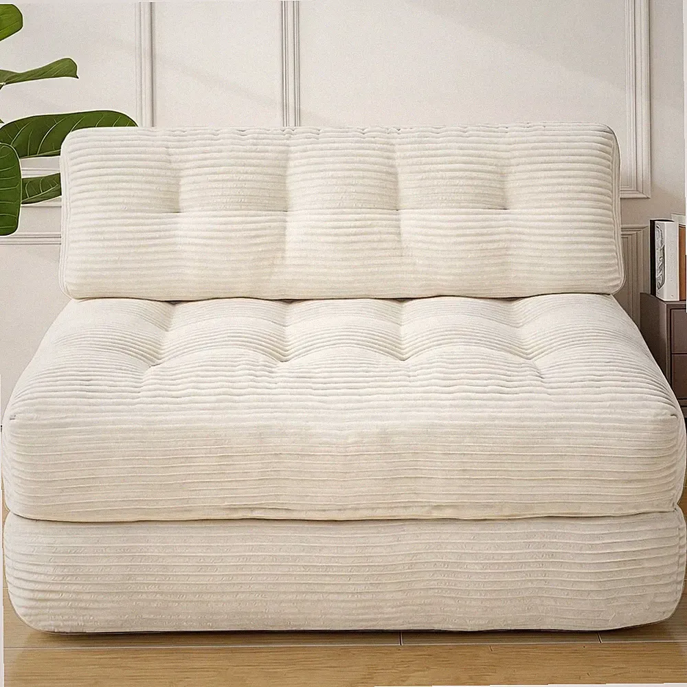 Folding Sofa Bed Convertible Sleeper Chair W/ Pillow & Handle Foldable Mattress