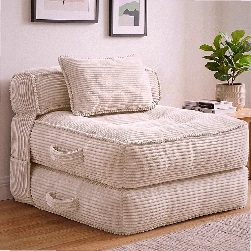 Folding Sofa Bed, Convertible Sleeper Chair with Pillow Foldable Mattress