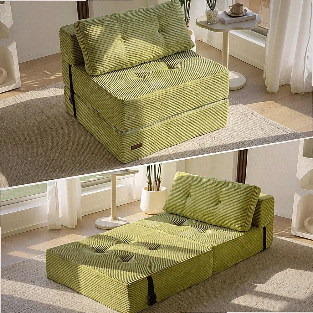Folding Sofa Bed, Convertible Sofa Bed with High-Density Support Foam, Portable