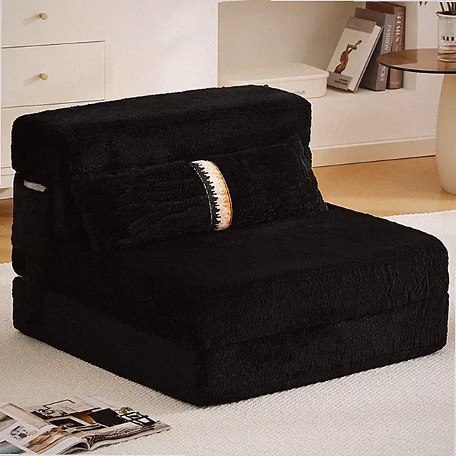 Folding Sofa Bed Couch, Single Size Foldable Futon Chair with Pillow, Folding...