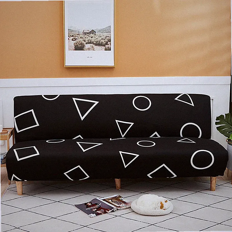 Folding Sofa Bed Cover Plaid Elastic Futon Large Seat Sofa for Living Room