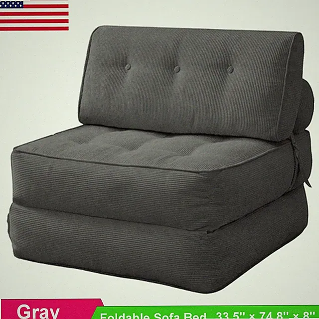 Folding Sofa Bed Floor Couch w/ Pillow 3-in1 Convertible Boneless Chair Sleeper