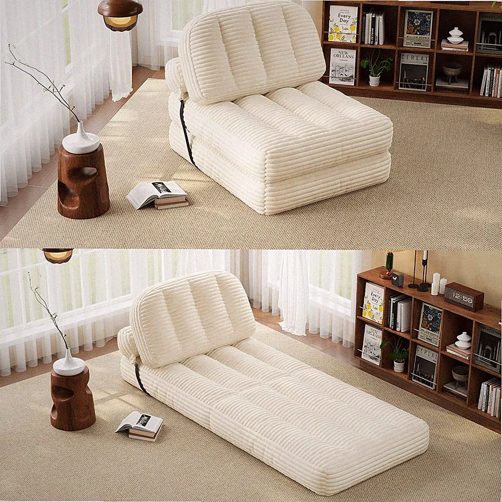 Folding Sofa Bed, Foldable Sleeper Chair with Pillow & Mattress - Portable Fl...