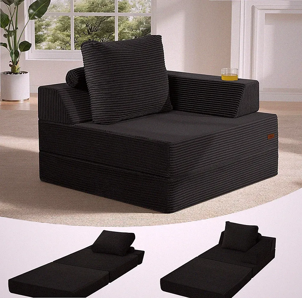 Folding Sofa Bed, Futon Chair Foam, 3 in 1 Fold Out Chair Lounge Couch