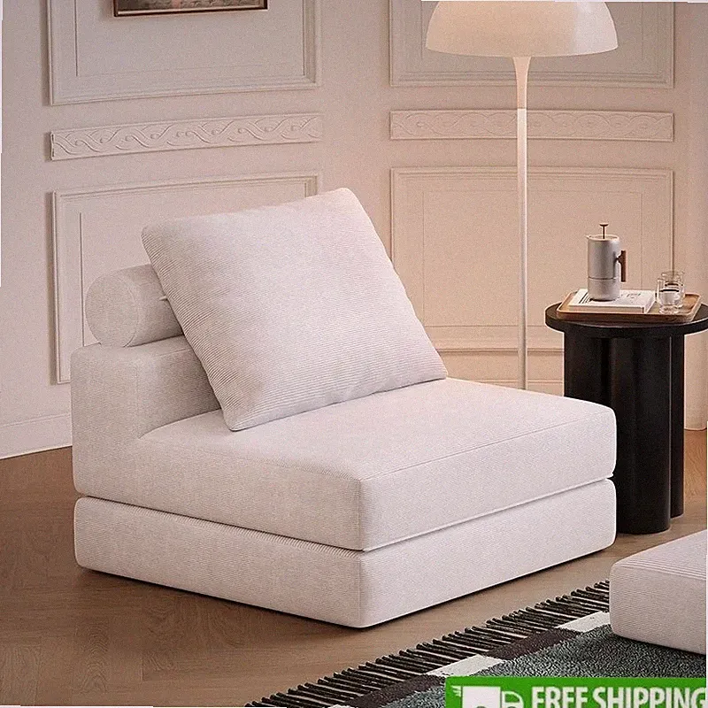 Folding Sofa Bed Lightweight High-Density Foam Lumbar Support Corduroy Fabric US