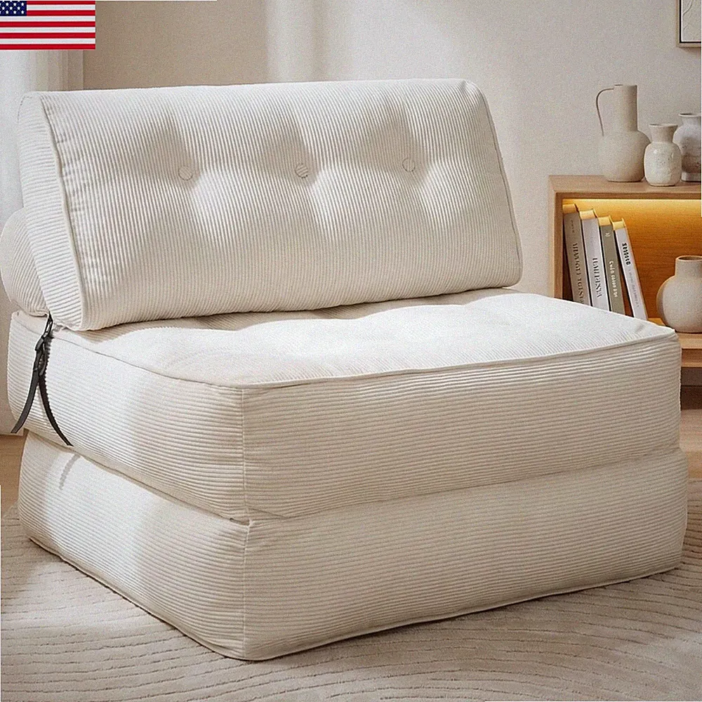 Folding Sofa Bed, Single Fold Out Chair Bed with Pillow Convertible Sleep 4 in 1