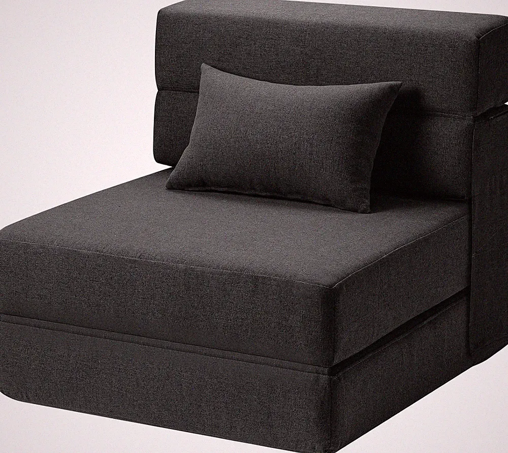 Folding Sofa Bed with Pillow - Memory Foam Sleeper for Home & Office, Dark Gray