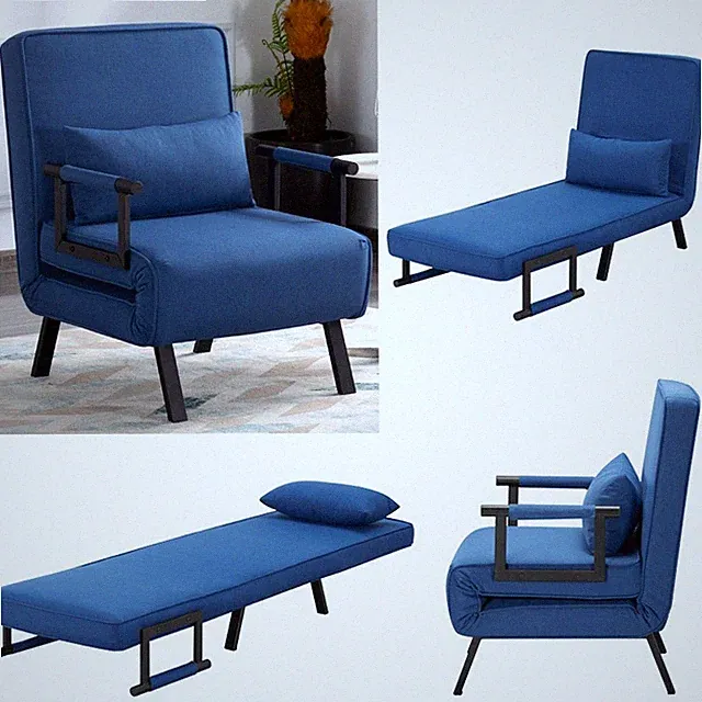 Folding Sofa Chair 4in1 Convertible Sleep Chair Bed W/Adjustable Backrest&Pillow