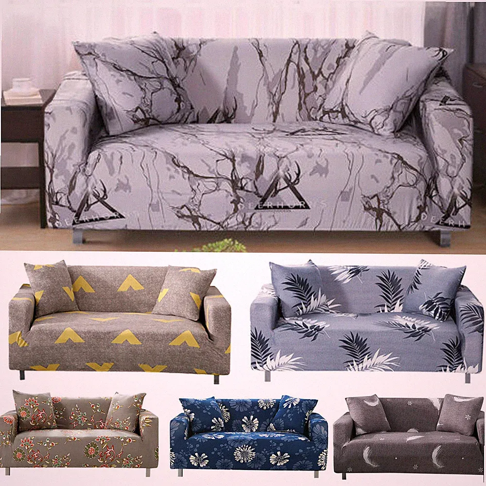 For 1/2/3/4 Seater Stretch Printed Sofa Covers Couch Protector Spandex Slipcover