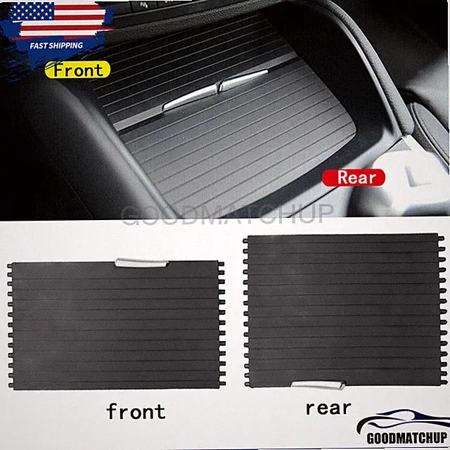For 2007-2014 BMW X5 X6 E70 E71 2PCS Console Cup Holder Roller Blind Cover Tray