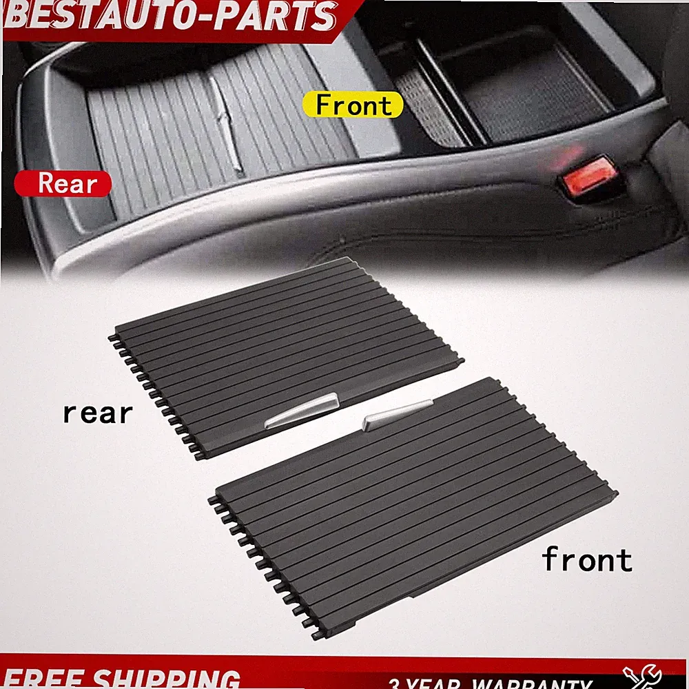 For 2007-2014 BMW X5 X6 E70 E71 Console Cup Holder Roller Blind Cover Tray 2PCS
