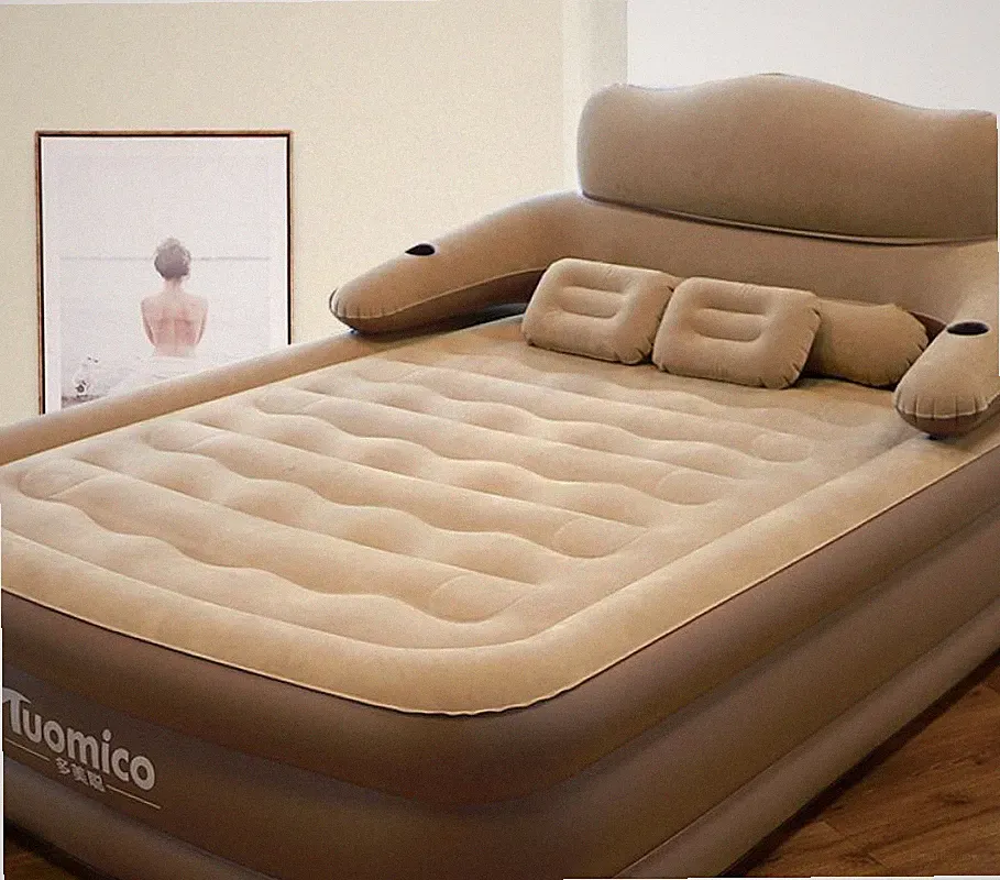 For Outdoor Indoor Portable Inflatable Couch Queen Size Air Mattress Sofa Bed