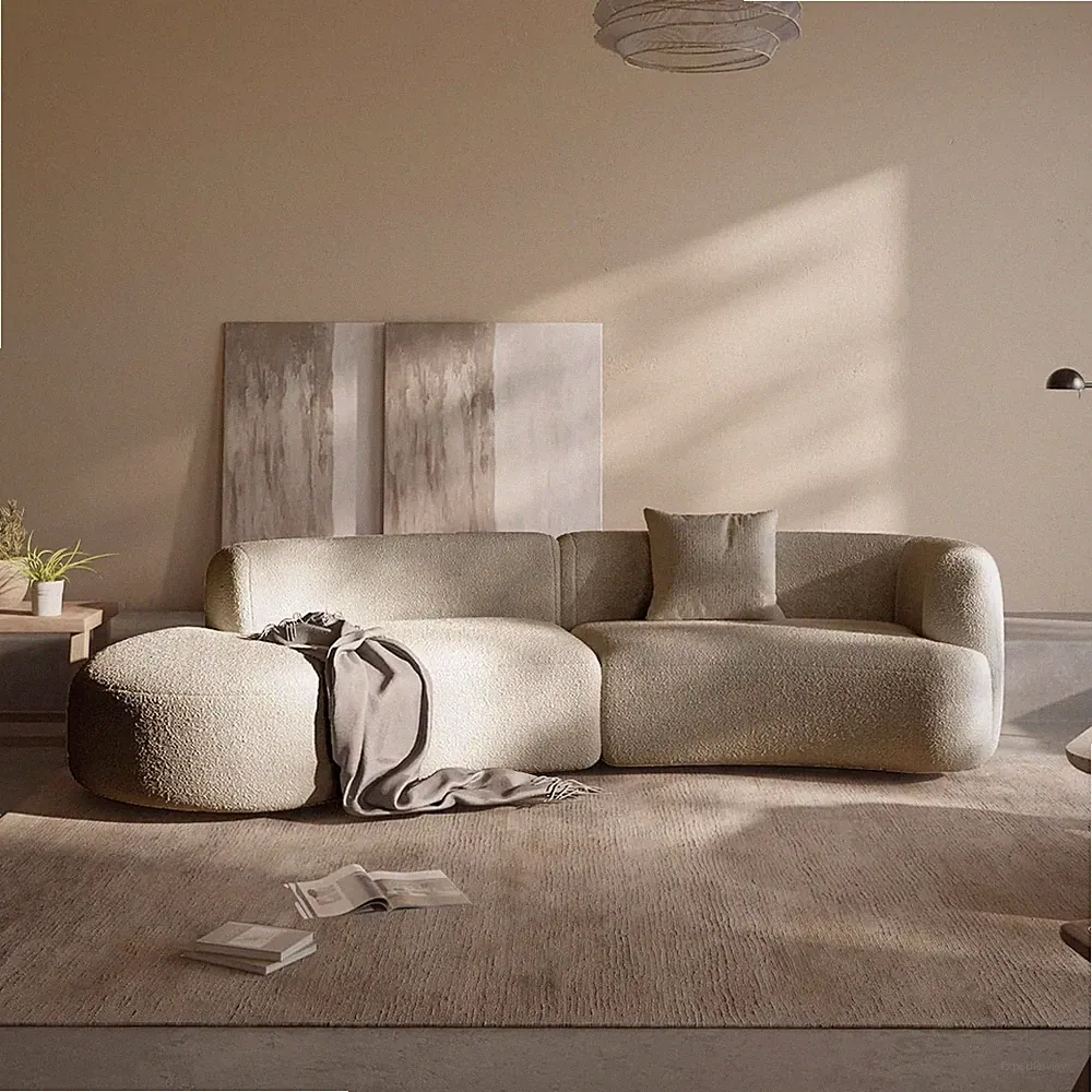 Formia Boucle Curved Sectional Couch for Living Room
