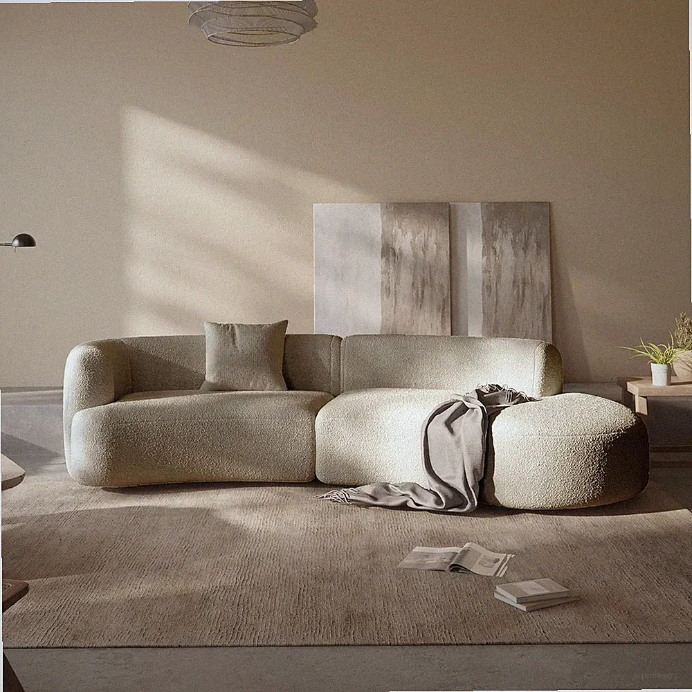 Formia Boucle Curved Sectional Couch for Living Room | Modular Sofa, Modern Mini