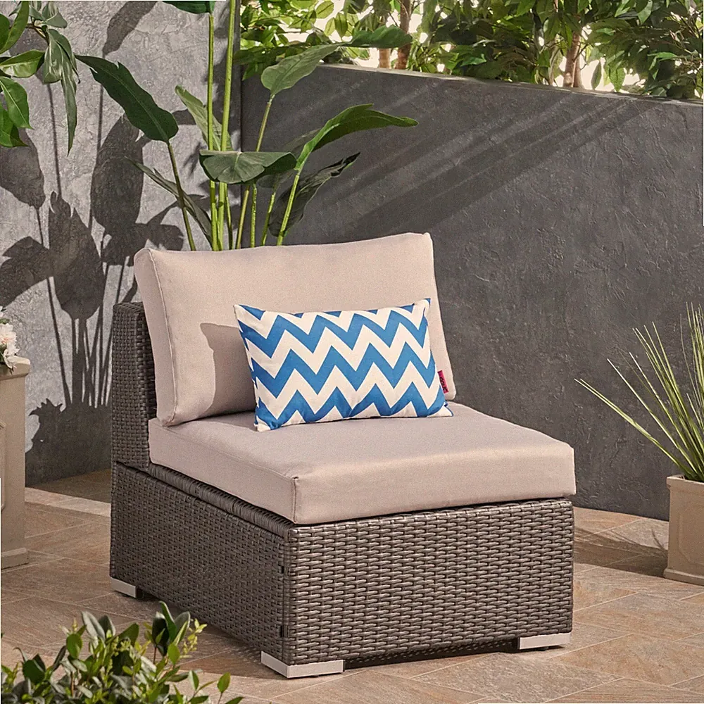Francisco Outdoor Wicker Sectional Sofa Seat w/ Cushions
