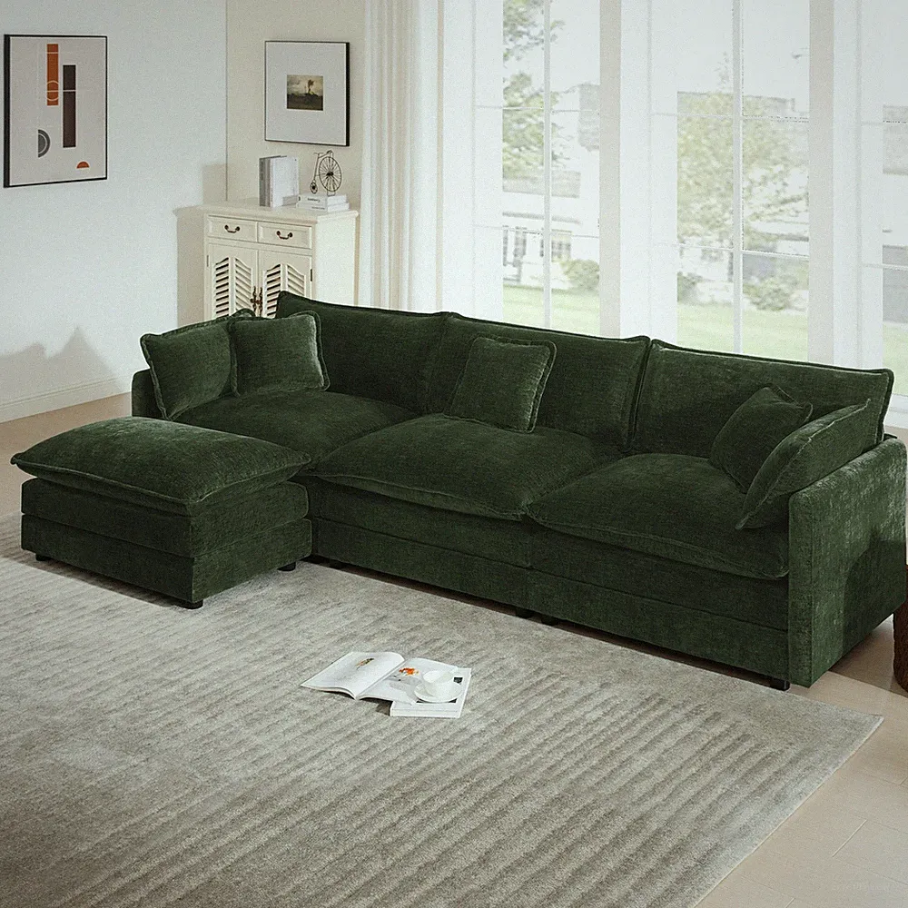 Free Combination Comfy Upholstery Modular Oversized L Shaped Sectional Sofa w/Re