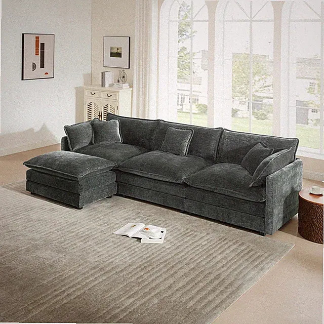 Free Combination Comfy Upholstery Modular Oversized L Shaped Sectional Sofa Wit
