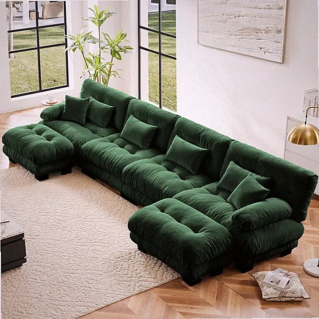 Free Combination Modular Sectional Sofa,U Shaped Couch for Living Room, 4-Seat