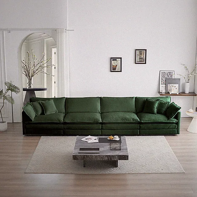 Free Combination Modular Sofa Free,4 Seater Sofa Comfy Chenille Fabric,Sectional