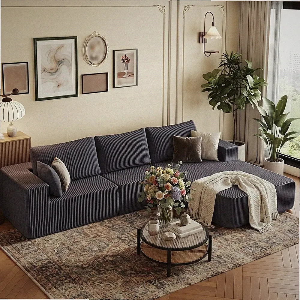 Free combination Sectional Boneless Couch for Living Room