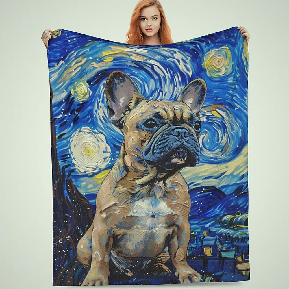 French Bulldog Blanket Flannel Throw Soft Warm Cozy Sofa Bed Decor Gift 60x50