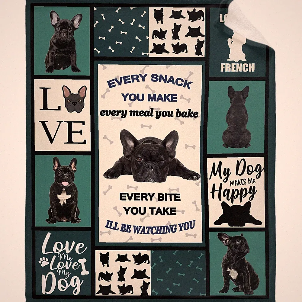 French Bulldog Throw Blanket Flannel Fleece Couch Sofa Bed 30x40 Inch