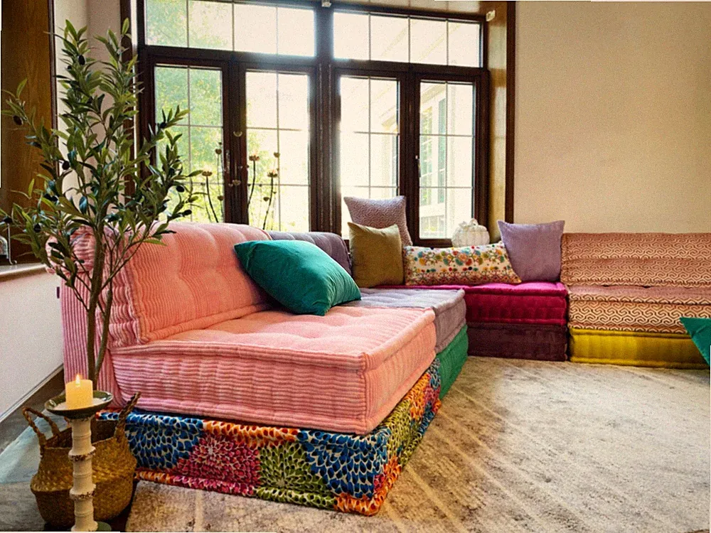 French tufted Mah Jong Daybed Sofa Couch Handmade Customized Modular Sectional