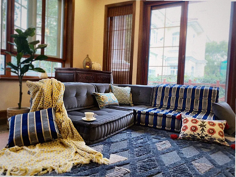 French tufted Mah Jong Sofa Couch Customized Custom Modular Whole Sectional Set