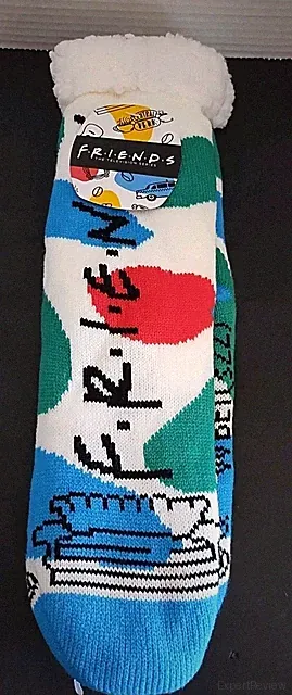 FRIENDS Couch Sherpa Slipper Socks Multicolor One Size Fits Most