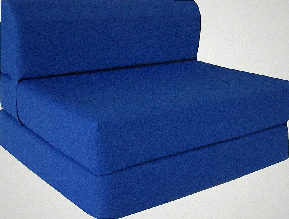 Full 6 x 48 x 72 Flip Chair Folding Foam Beds, Foldable Sofa Bed, Royal Blue