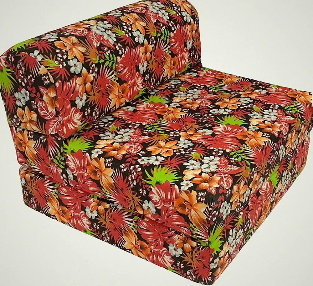 Full 6 x 48 x 72 Flip Chair Folding Foam Beds, Foldable Sofa Bed, Tropical Red