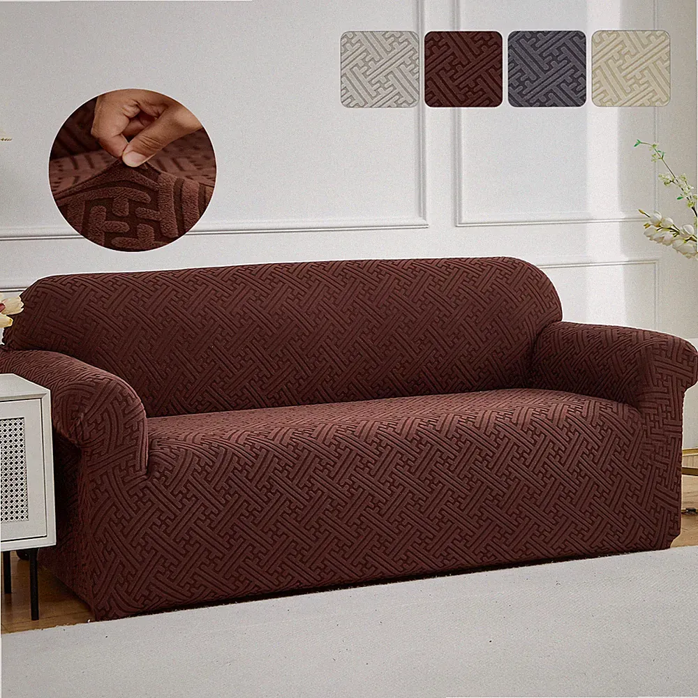 Full Coverage Elastic Sofa Cover Thick Jacquard Slipcover Non-Slip Couch Protect