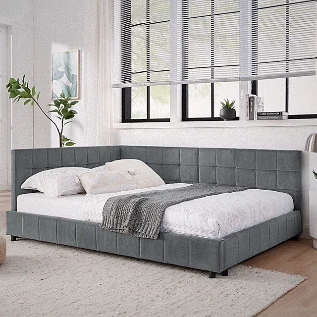 Full Daybed Upholstered Bed Frame Sofa Bed for Bedroom Multiple Colors US