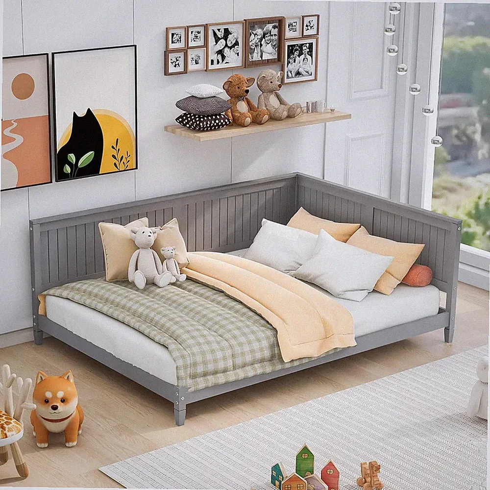 Full Size Daybed Gray Wood Sofa Bed