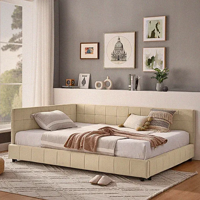 Full Size Daybed Upholstered Bed Frame Sofa Bed for Bedroom Multiple Colors New