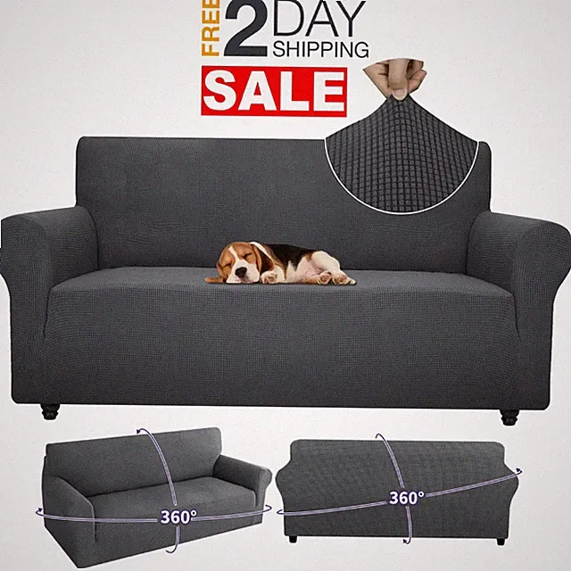 Fundas Para Sofa Sala De 3 Asientos Gris 72-92 Pulgadas Forros Lavable En Oferta