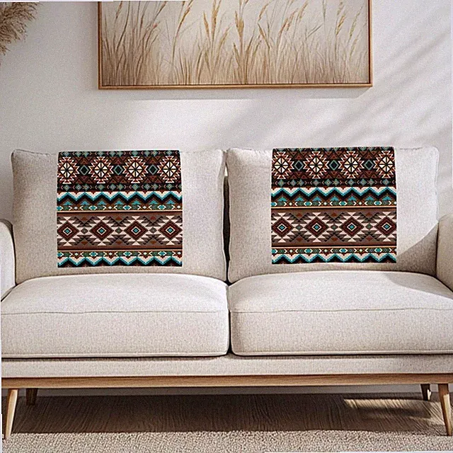 Fuojuvelie Aztec Recliner Headrest Cover Fabric Sofa One Size