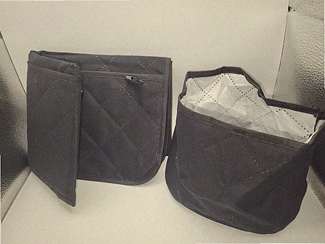 Furniture Armrest Cover Organizer with Pockets and Drink Holder Black Slipcover