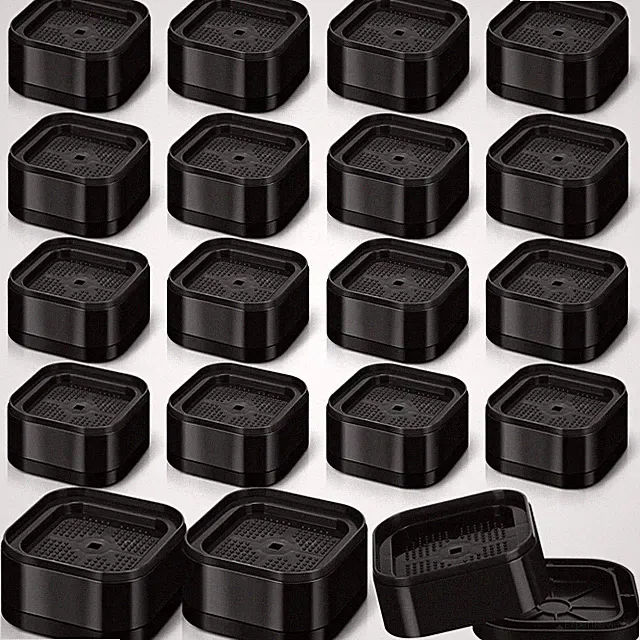 Furniture Bed Risers 16Pack Heavy Duty Black Stackable Square Raising Blocks