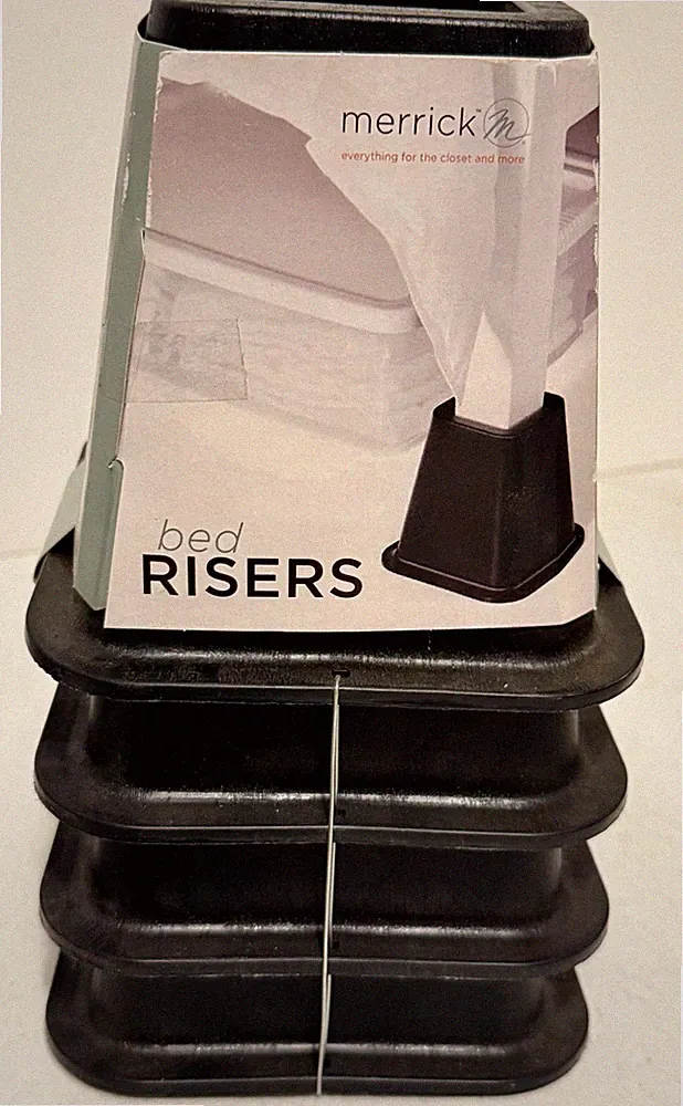 Furniture Bed Risers 4 Pack Couch Merrick Black 5.25" Lifters Under Storage NIB
