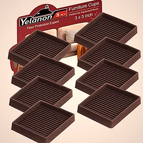 Furniture Coasters,8 Pcs 3” Furniture Caster Cups - Non 8pcs 3" Square Brown