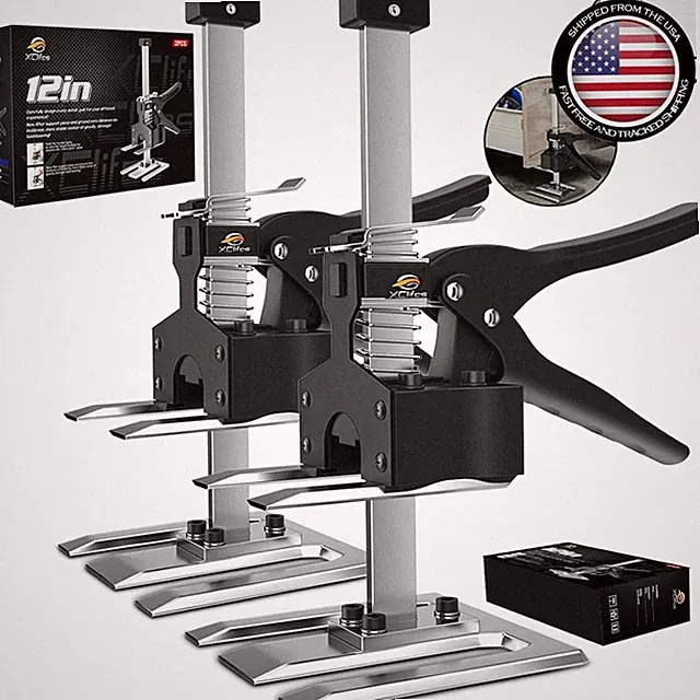 Furniture Lifter Tool 2 Pack Steel Jack 450 lbs Capacity Floor Leveling Compact