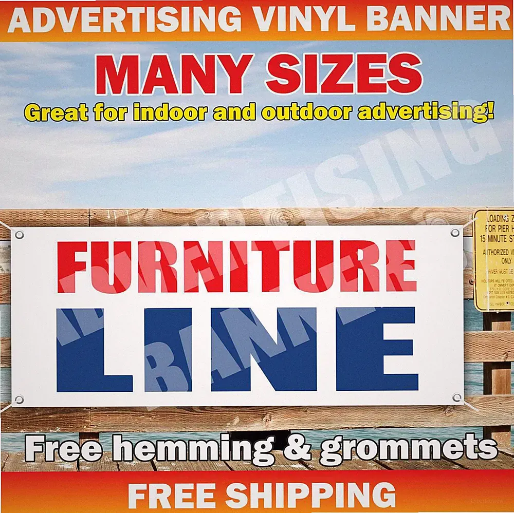 FURNITURE LINE Advertising Banner Vinyl Mesh Sign Sofa Bed Mattress Shop Sell