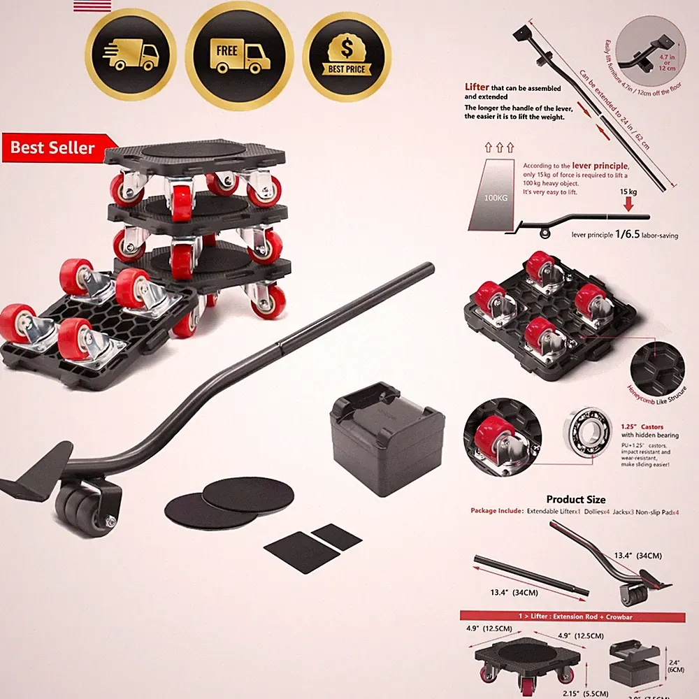 Furniture Mover with Wheels, 360° Rotation Wheels Furniture Dolly for Moving...