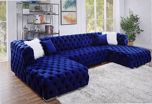 furniture new l-shape couch velvet sectional tuftted velvet sectional