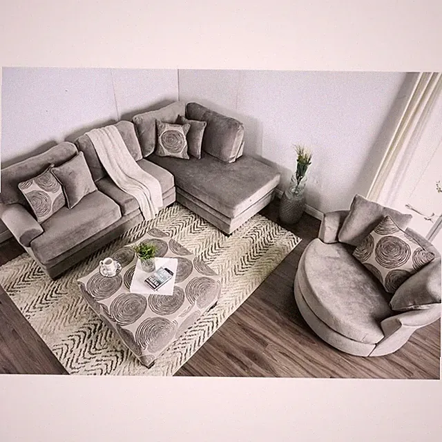 Furniture of America Sheryl Transitional Microfiber Sectional in Gray