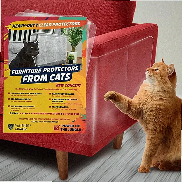 Furniture Protector, 8-Pack, Heavy Duty Anti-Scratch Cat Couch Protector